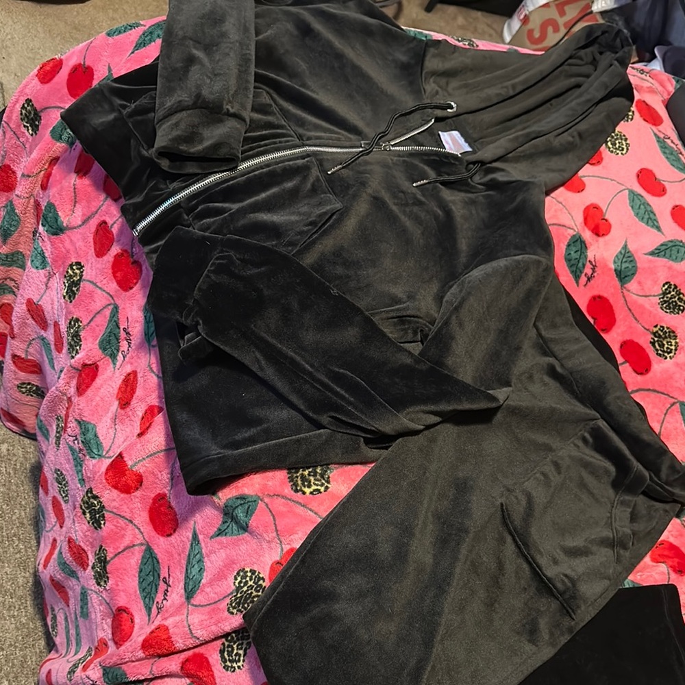 Black Velour Tracksuit